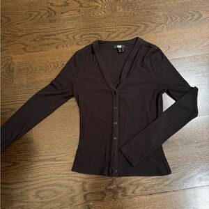 PAIGE Black Long Sleeve Button-Down Shirt